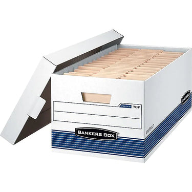 Bankers Box Medium-Duty FastFold Corrugated File Storage Boxes, Lift-Off Lid, 24